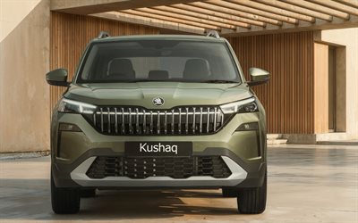 skoda kushaq, 4k, vue de face, 2026 voitures, croisements, in spec, skoda kushaq verte, extérieur, skoda kushaq 2026, voitures tchèques, skoda