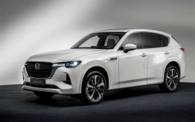 2026, Mazda CX-60, 4k, front view, exterior, white SUV, white Mazda CX-60, new Mazda CX-60 2026, hybrid, Mazda CX-60 PHEV, Japanese cars, Mazda