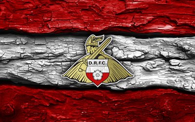 holzlogo des doncaster rovers fc, 4k, rot weißer holzhintergrund, liga eins, fußball, doncaster rovers fc logo, doncaster rovers fc emblem, doncaster rovers fc, englischer fußballverein, doncaster rovers