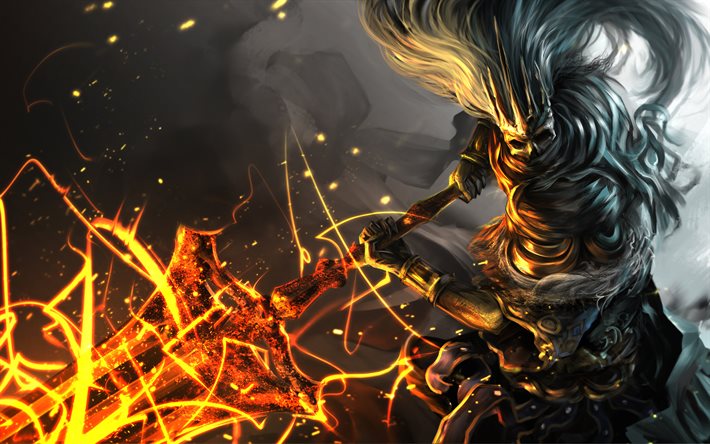 Dark Souls 3, mostro, arte, fuoco