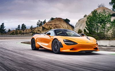 2024, McLaren 750S, 4k, front view, exterior, orange supercar, british supercars, McLaren