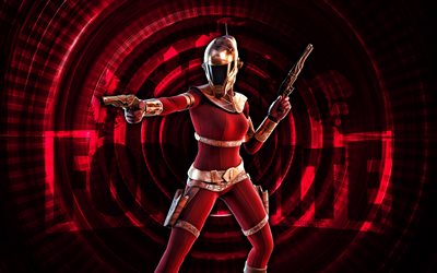 Zorii Bliss Fortnite, 4k, red spiral background, Fortnite, creative, Zorii Bliss Skin, Fortnite Zorii Bliss Skin, Zorii Bliss, Fortnite characters