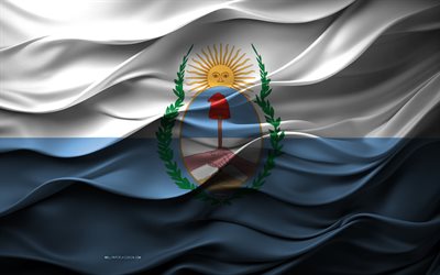 4k, Flag of Mendoza, province of Argentina, 3d Mendoza flag, Argentina, Mendoza flag, 3d texture, Mendoza, Day of Mendoza, Argentina national symbols, 3d art, Mendoza province flag