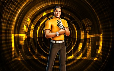 Yellow Eagle Enforcer Fortnite, 4k, yellow spiral background, Fortnite, creative, Yellow Eagle Enforcer Skin, Fortnite Yellow Eagle Enforcer Skin, Yellow Eagle Enforcer, Fortnite characters