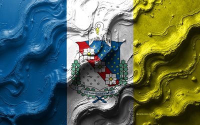Shreveport flag, 4k, stone wave texture, flags of American cities, Flag of Shreveport, 3d Shreveport flag, USA, flag of Shreveport city, Shreveport city flag, Shreveport, Louisiana