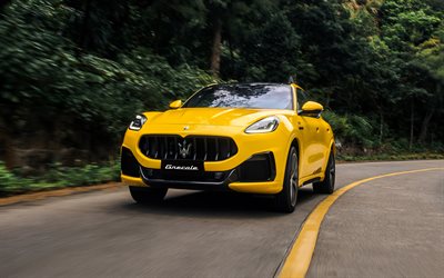 Maserati Grecale Trofeo PrimaSerie, 4k, road, 2022 cars, M182, crossovers, Yellow Maserati Grecale, 2022 Maserati Grecale, italian cars, Maserati Grecale, Maserati