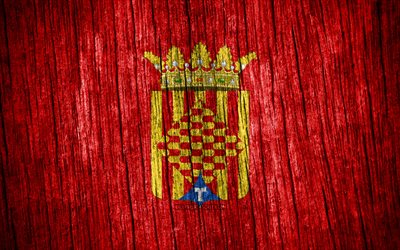 4k, علم تاراغونا, يوم طراغونة, المقاطعات الاسبانية, أعلام خشبية الملمس, علم طراغونة, مقاطعات اسبانيا, تاراغونا, إسبانيا