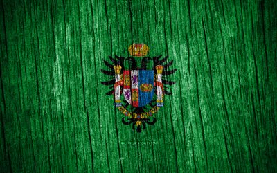 4k, トレドの旗, トレドの日, スペインの地方, 木製テクスチャ フラグ, スペインの州, トレド, スペイン