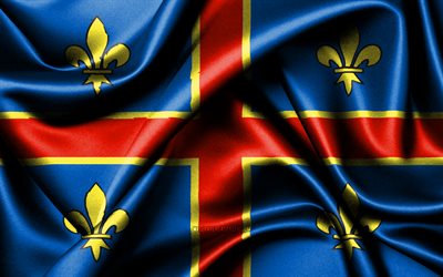 clermont-ferrand bayrağı, 4k, fransız şehirleri, kumaş bayraklar, clermont-ferrand günü, dalgalı ipek bayraklar, fransa, fransa şehirleri, clermont-ferrand