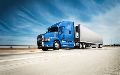 Mack Anthem, highway, LKW, 2022 trucks, cargo transport, Blue Mack Anthem, trucks, american trucks, Mack