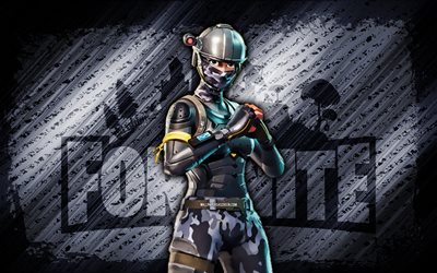 Elite Agent Fortnite, 4k, gray diagonal background, grunge art, Fortnite, artwork, Elite Agent Skin, Fortnite characters, Elite Agent, Fortnite Elite Agent Skin