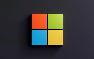 4k, windows 11 3d logosu, minimalizm, gri arka plan, windows 11 renkli logo, işletim sistemleri, windows 11 logosu, soyut sanat, windows 11