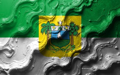 rio grande do norte bandeira, 4k, textura da onda de pedra, bandeira do rio grande do norte, 3d rio grande do norte bandeira, brasil, rio grande da bandeira do estado norte, bandeiras de estados brasileiros, rio grande do norte