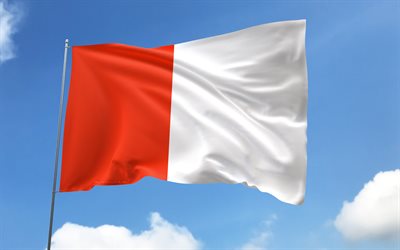 bandiera louth su bandiera, 4k, contee irlandesi, cielo blu, bandiera di louth, bandiere di raso ondulato, bandiera louth, contee dell'irlanda, plola con bandiere, giorno di louth, irlanda, louth