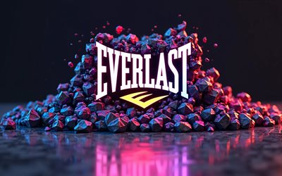 Everlast 3D logo, 4k, bokeh, 3D geometric shapes, dark abstract background, artwork, Everlast colorful logo, geometric art, Everlast logo, fashion brands, Everlast