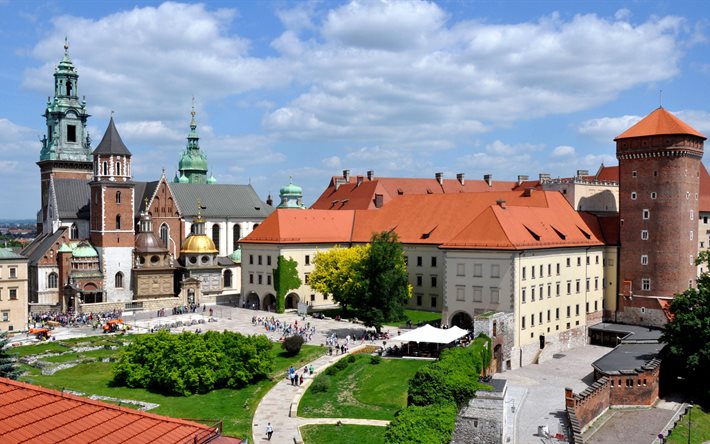 o edifício, arquitetura, castelo real, um patrimônio mundial da unesco, cracóvia, polônia