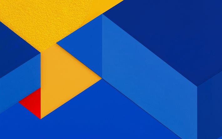abstraction, material design, android, marshmallow, blue, yellow