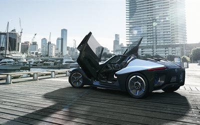 전기 자동차, 개념, 부두, 블레이드 글라이더, 닛산, 도시