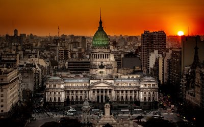 a cidade, argentina, buenos aires, congresso nacional, palácio