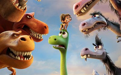 la familia, el buen dinosaurio, de dibujos animados, 2015, marcos