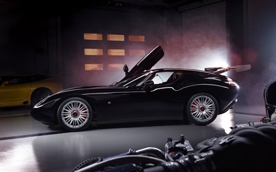 maserati, mostro, zagato, 2015, voiture, garage, noir