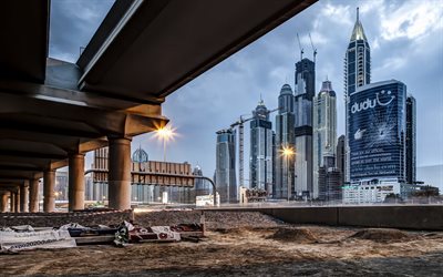 गगनचुंबी इमारतों, इमारतों, दृश्य पैनोरमा, दुबई