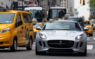 ville, 2016, jaguar, la f-type, la rue, la transmission intégrale, coupe, us-spec, coupé