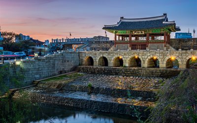 a fortaleza de hwaseong, coreia do sul, fortaleza de hwaseong, ásia, um local da unesco