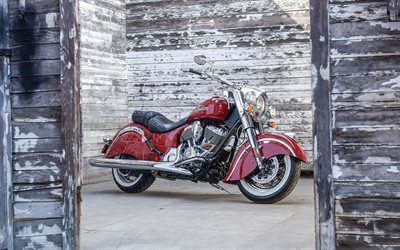 rojo, bicicleta, clásico, jefe indio, 2015, de la motocicleta, de la foto