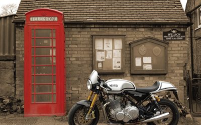 motocicleta, cafe racer, 961, norton commando, stand, 2015, de la casa, teléfono