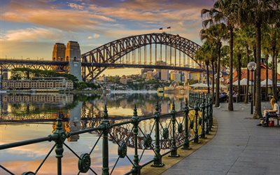 el puente, paseo marítimo, la palma, la ciudad de sydney, australia