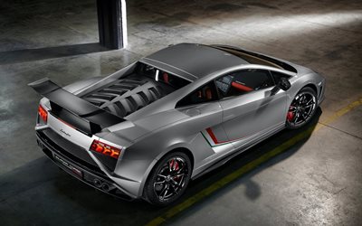 2014, lamborghini, gallardo, lp570-4, l'équipe de course, voiture, vue de dessus