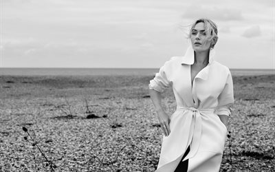 kate winslet, attrice, 2015, instyle, photoshoot, in bianco e nero