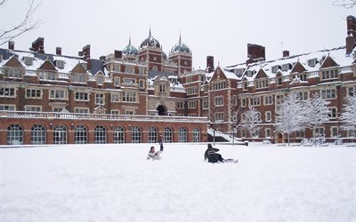 필라델피아, 눈, pa, 겨울, pensilvansky 대학교, 건축물, 미국