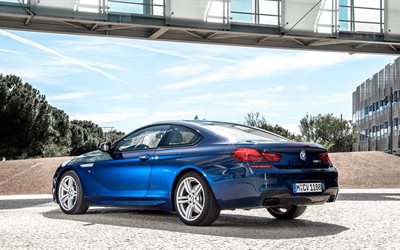 bmw, 6 series, 2015, 650i, coupe, blue, rear view