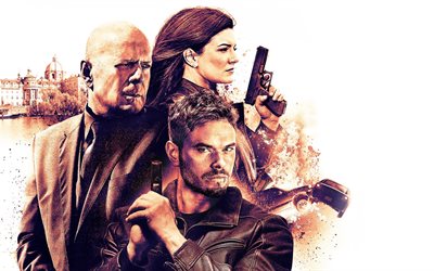 2016 movie, extraction, thriller, poster, extract, bruce willis, gina carano