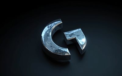 4k, logo chromé logitech, créatif, fond noir, minimalisme, logo en métal logitech, oeuvre d'art, logo logitech 3d, logo logitech, marques d'électronique, logitech