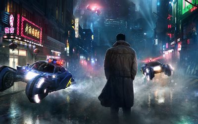 Blade Runner 2049, 2017 film, paesaggio urbano, thriller, poster