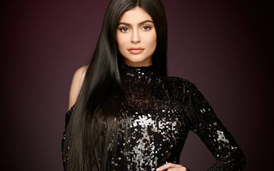 4k, Kylie Jenner, 2017, ritratto, bellezza, Hollywood, l'attrice americana, bruna