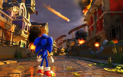 Sonic Fuerzas, 4k, el arte de 2017, juegos, acción, Sonic