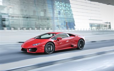 Lamborghini Huracan, 2017, red sports car, sports coupe, red Huracan, speed, italian cars, Lamborghini