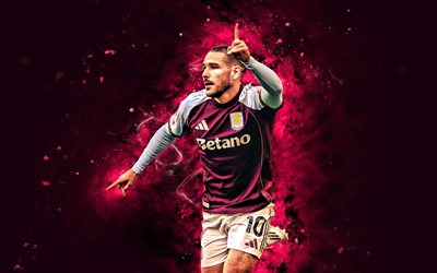 emiliano buendía, 4k, luces de neón moradas, villa aston, primera división, futbolistas argentinos, emiliano buendía 4k, fútbol americano, fútbol, emi buendía, aston villa fc, emiliano buendía aston villa