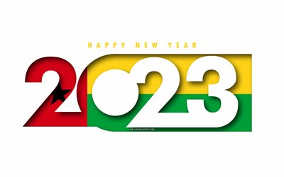 felice anno nuovo 2023 guinea bissau, sfondo bianco, guinea bissau, arte minima, concetti della guinea bissau del 2023, guinea bissau 2023, 2023 sfondo guinea bissau, 2023 felice anno nuovo niger