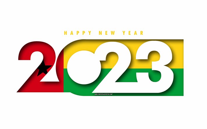 hyvää uutta vuotta 2023 guinea bissau, valkoinen tausta, guinea bissau, minimaalista taidetta, 2023 guinea bissau  konseptit, guinea bissau 2023, 2023 guinea bissau tausta, 2023 hyvää uutta vuotta niger