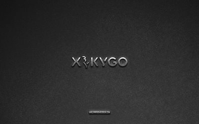 logo kygo, marche, sfondo di pietra grigia, emblema kygo, loghi popolari, kygo, segni di metallo, logo kygo in metallo, trama di pietra