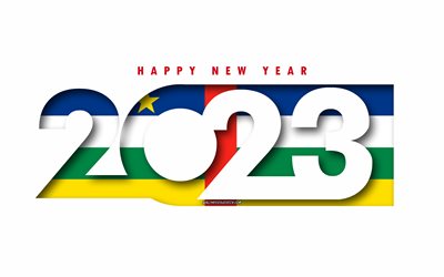 Happy New Year 2023 Central African Republic, white background, Central African Republic, minimal art, 2023 Central African Republic concepts, Niger 2023, 2023 Central African Republic background