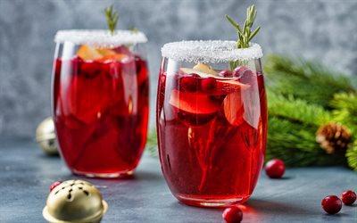 Christmas drink, Mulled wine, red Wine, spices, fruits, glasses of mulled wine, New Year, warm alcoholic drinks
