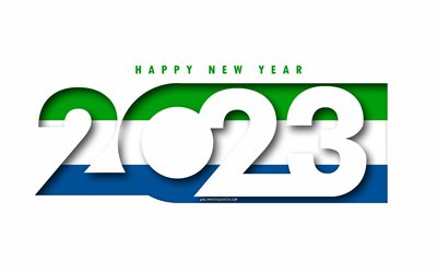 2023년 새해 복 많이 받으세요 시에라리온, 흰 배경, 시에라리온, 최소한의 예술, 2023 시에라리온 개념, 시에라리온 2023, 2023 시에라리온 배경, 2023 새해 복 많이 받으세요 시에라리온