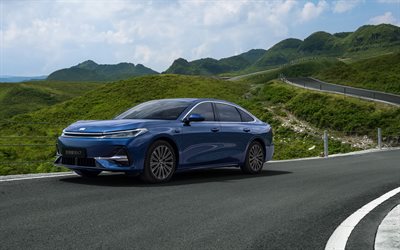 4k, geely yinhe a7 em i, yol, 2025 araba, dağlar, 2025 geely yinhe a7 em i, çin arabaları, geely