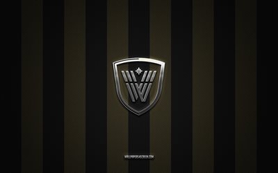 Vancouver Warriors logo, Canadian box lacrosse team, National Lacrosse League, black gold carbon background, NLL, Vancouver Warriors emblem, box lacrosse, Vancouver Warriors, Canada